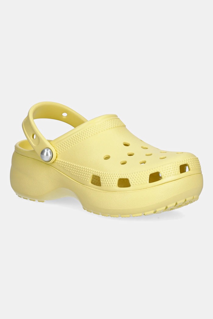 Crocs Papuci Classic Platform Pearl Clog galben 211231.78R