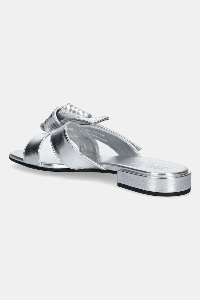 Boty Kožené pantofle Kenzo Mule FE62MU125L77.AG stříbrná