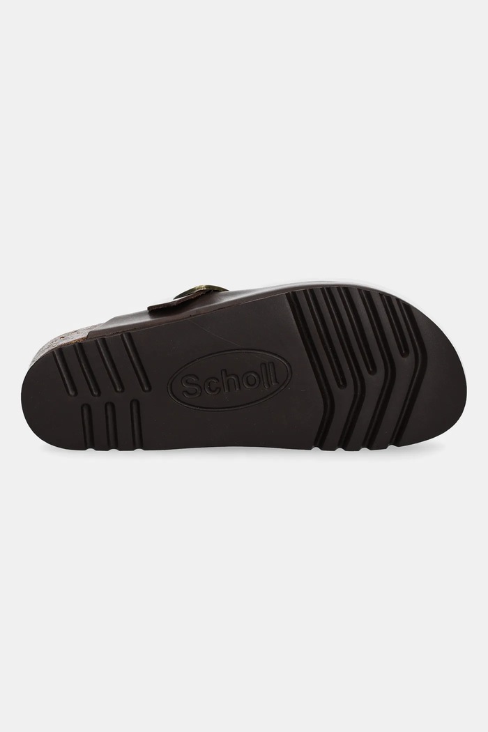 Scholl klapki skórzane FAE F318171590 brązowy