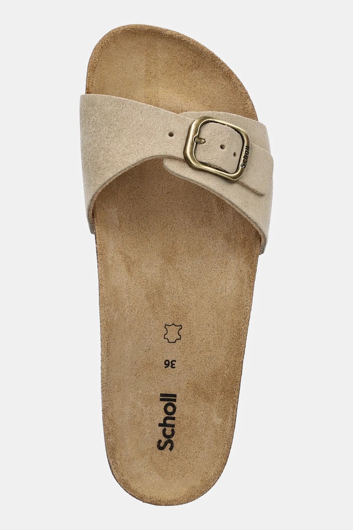Scholl papucs velúrból ESTELLE bézs F321561002