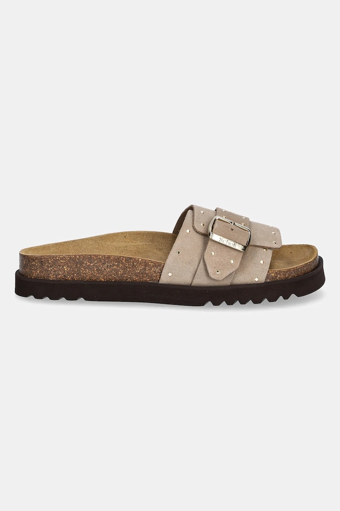 Scholl klapki zamszowe JOYCE F322432361 beżowy SS26