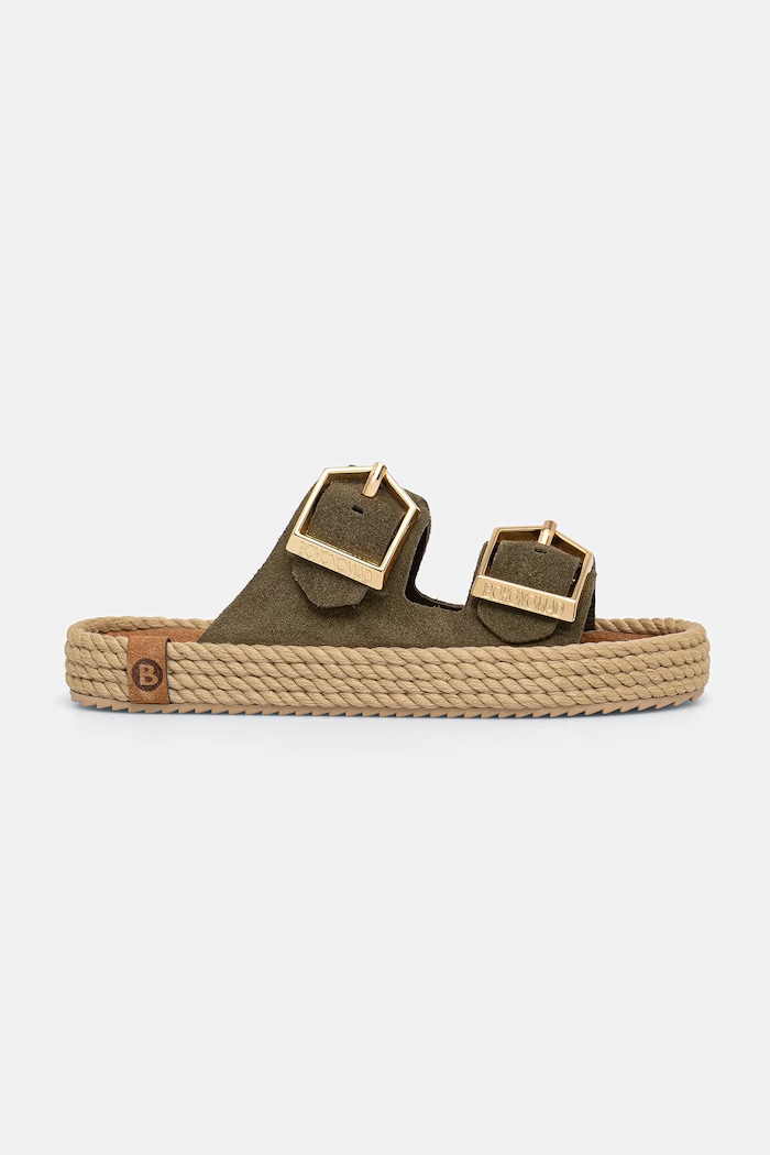 Bohonomad šľapky espadrilkové dámske semišové Sydney SYD.12 zelená SS26