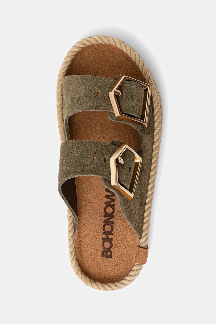 Bohonomad šľapky espadrilkové dámske semišové Sydney SYD.12 zelená