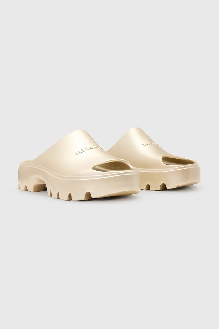 AllSaints Papuci Eclipse Slider W033FC.GLD aur SS25