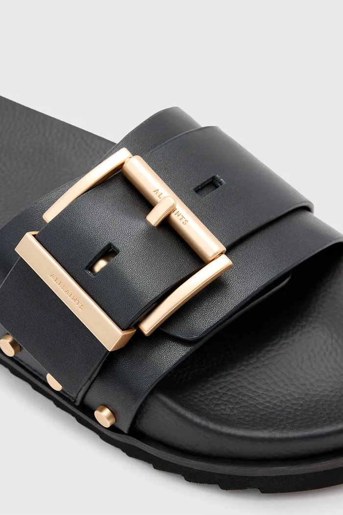Pantofle AllSaints Ellie Stud Slider černá W038FC.BLK
