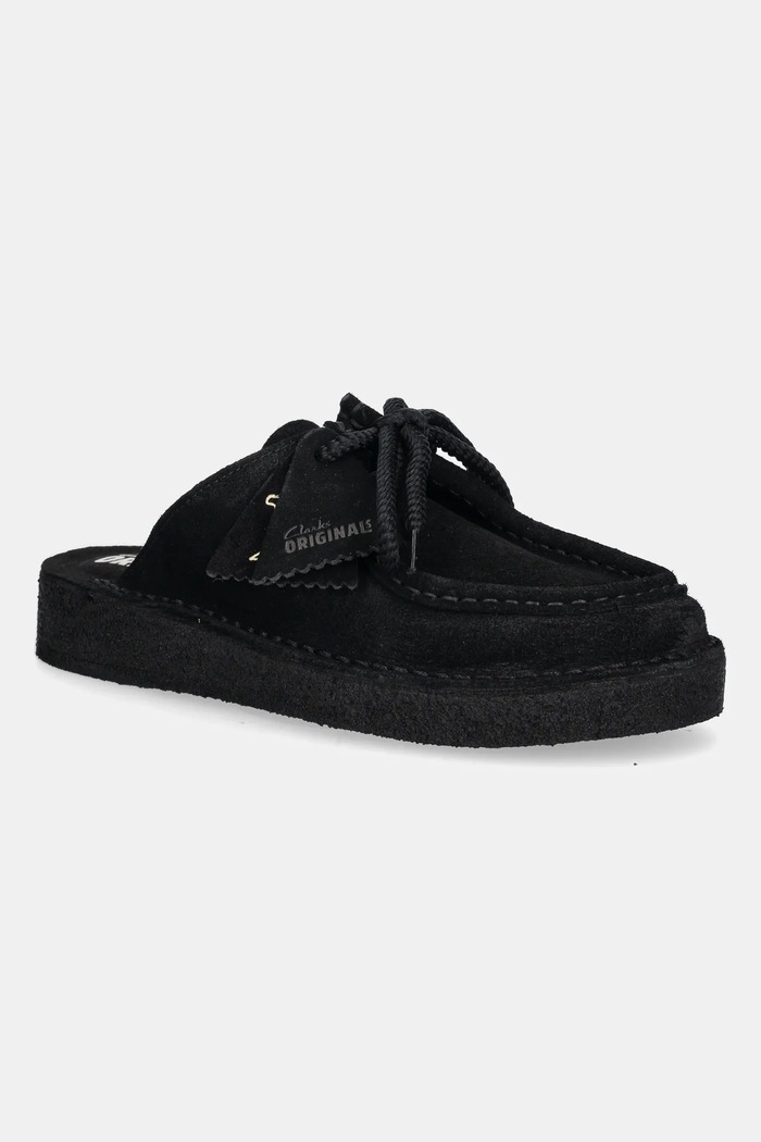 Clarks Originals papuci din piele Desert Nomad fără toc negru 26181109
