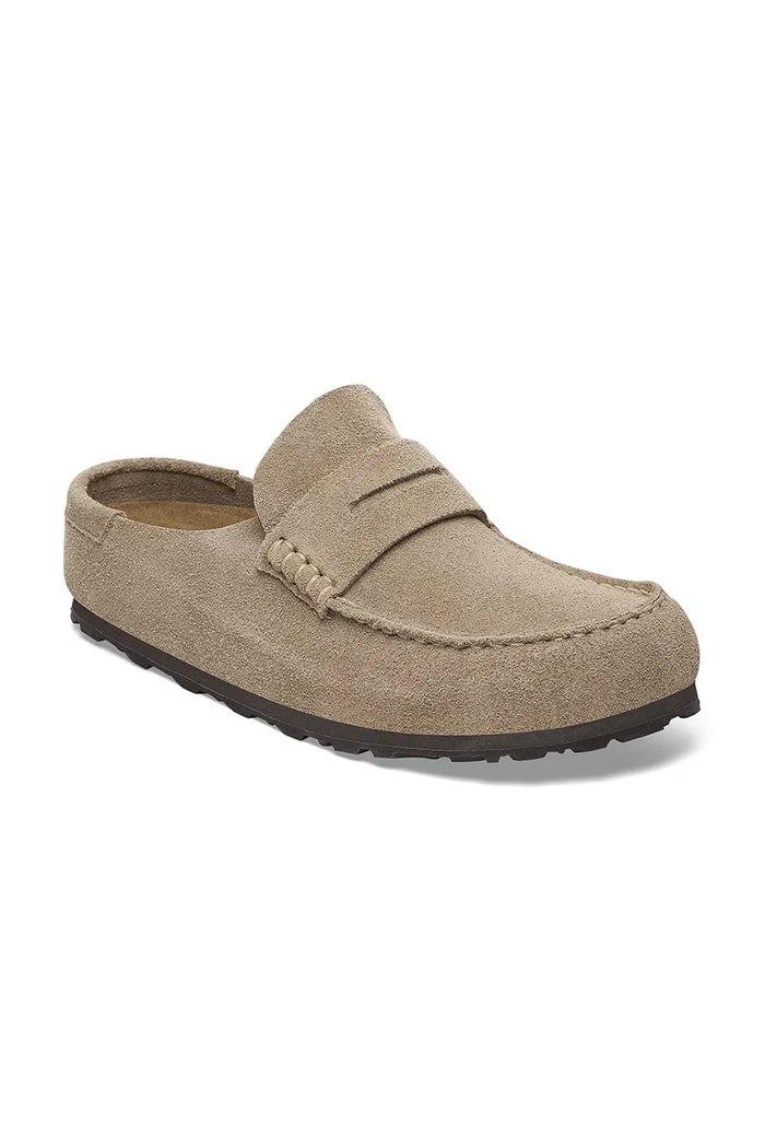 Natikače od brušene kože Birkenstock Naples Wrapped LEVE 1029710 bež SS25