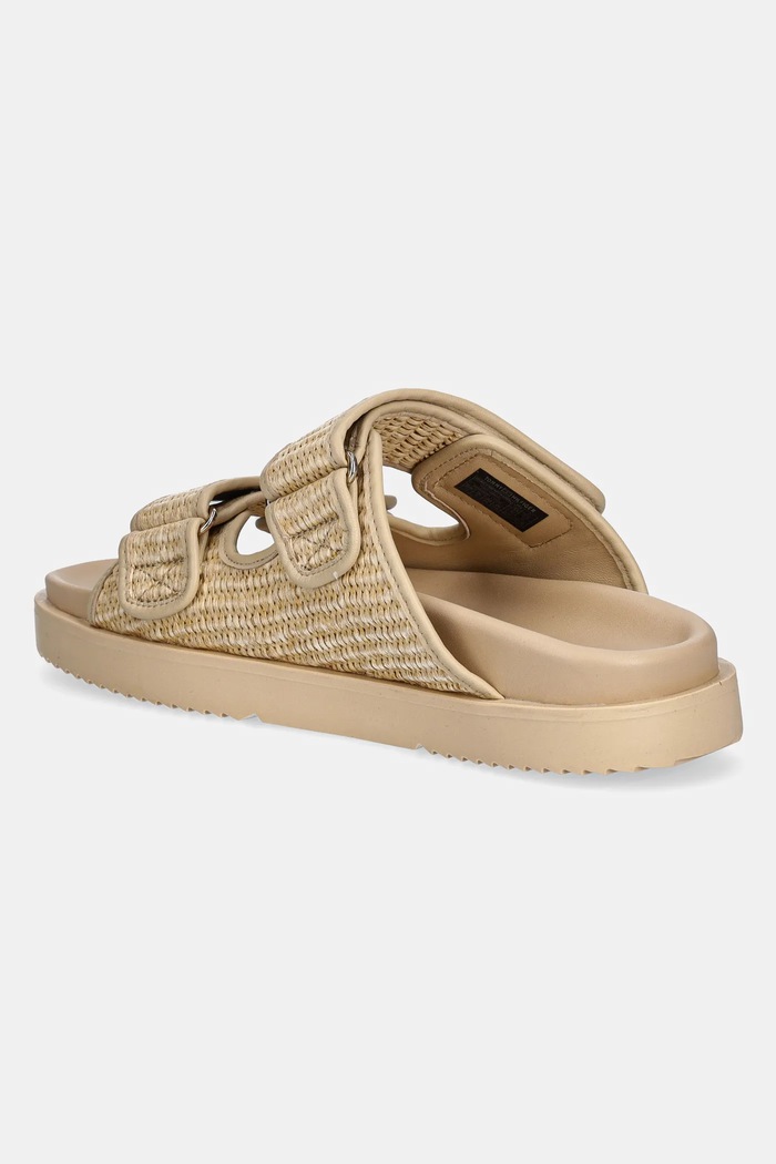 Obuv Šľapky Tommy Hilfiger TH DOUBLE STRAP RAFFIA SANDAL FW0FW08940 béžová