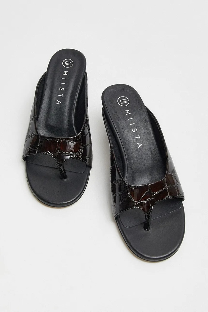 Cipők Miista bőr flip-flop Palmira E8.3590 fekete