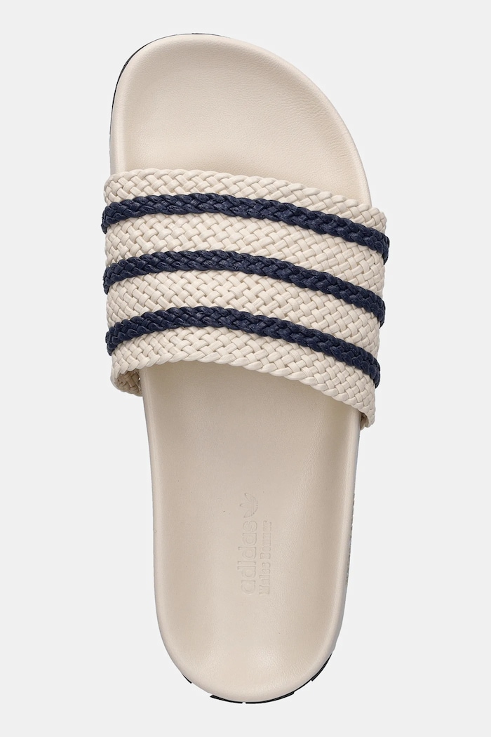 Шкіряні шльопанці adidas Originals x Wales Bonner Adilette бежевий JR0228