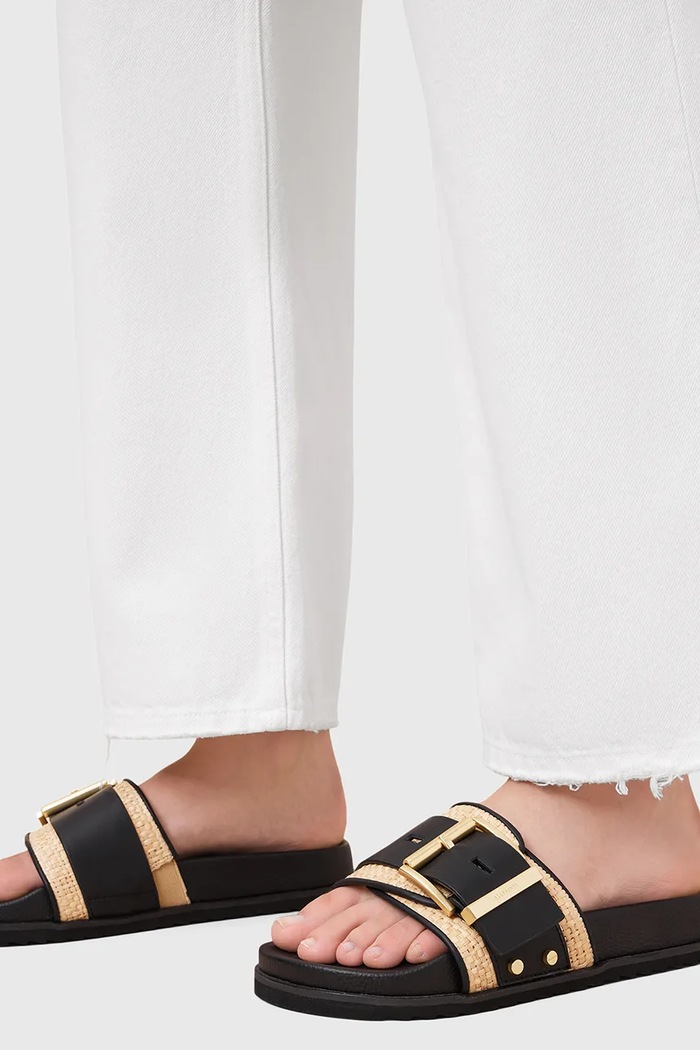 Pantofle AllSaints Ellie Raffia Slider W003FD