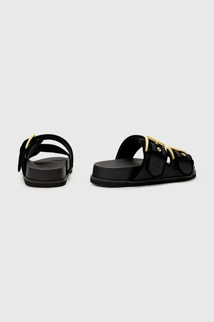 Obuwie AllSaints Klapki Sian Raffia Sandal W090FC czarny