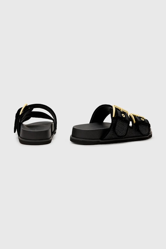 Obuwie AllSaints Klapki Sian Raffia Sandal W090FC czarny