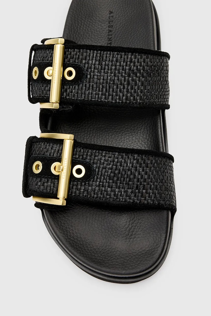 Klapki Sian Raffia Sandal AllSaints czarny W090FC