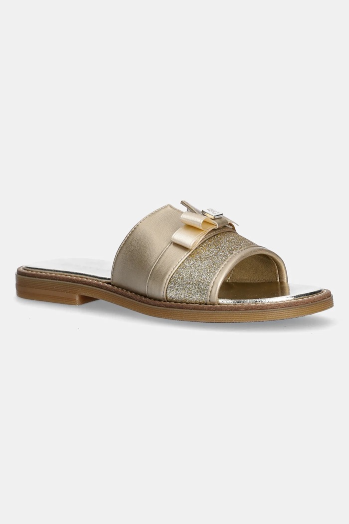 Dětské pantofle Tommy Hilfiger textilní zlatá T4A2.33942.28.34