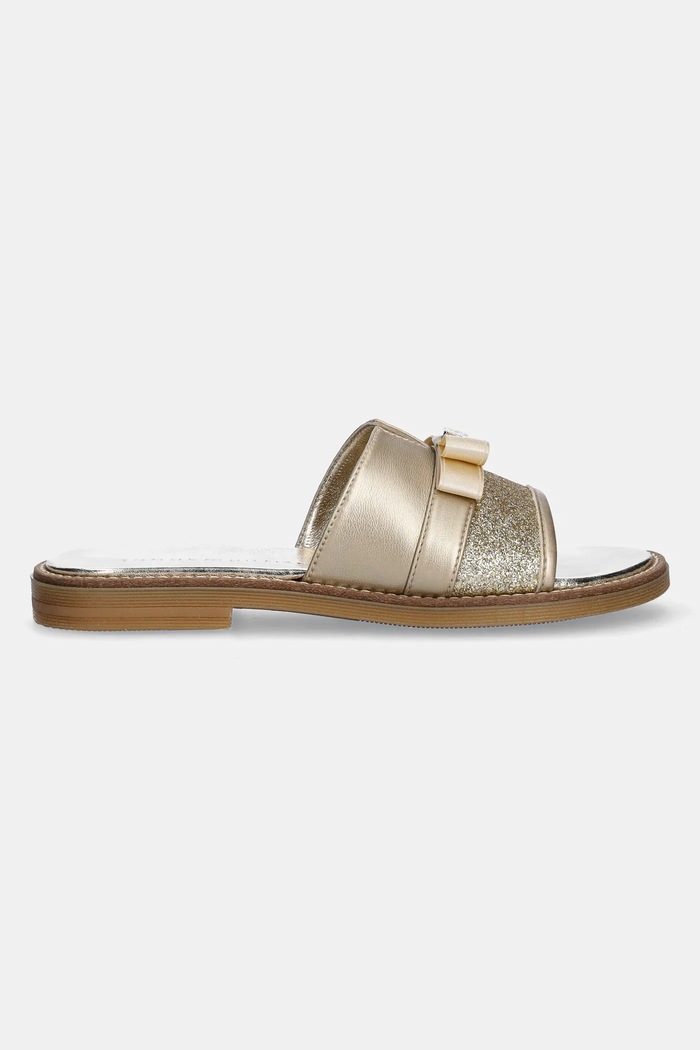 Dětské pantofle Tommy Hilfiger T4A2.33942.28.34 zlatá SS25