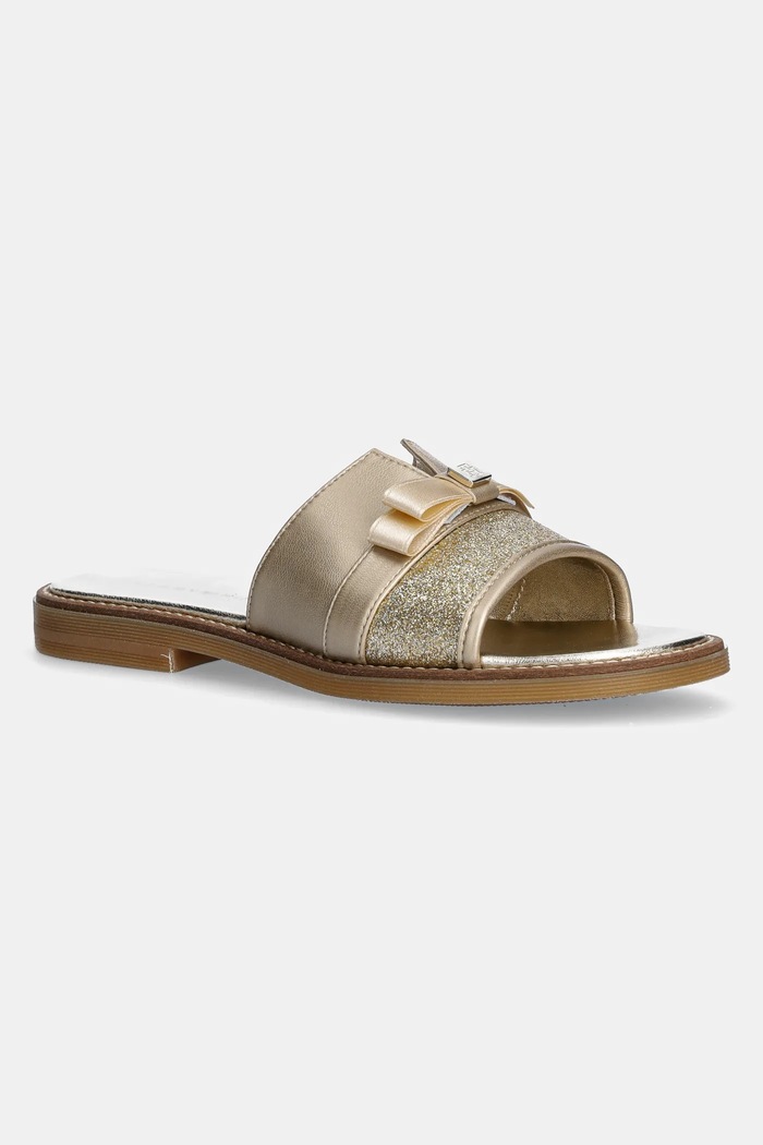 Pantofle Tommy Hilfiger imitace kůže zlatá T4A2.33942.35.39