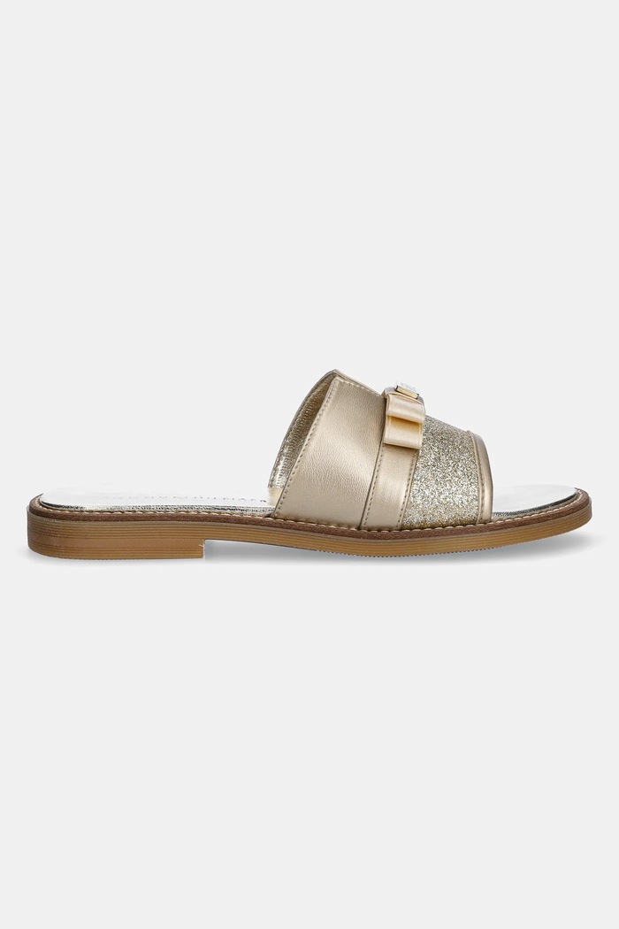 Pantofle Tommy Hilfiger T4A2.33942.35.39 zlatá SS25