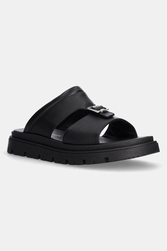 Kožené pantofle Tommy Hilfiger černá T4B2.33948