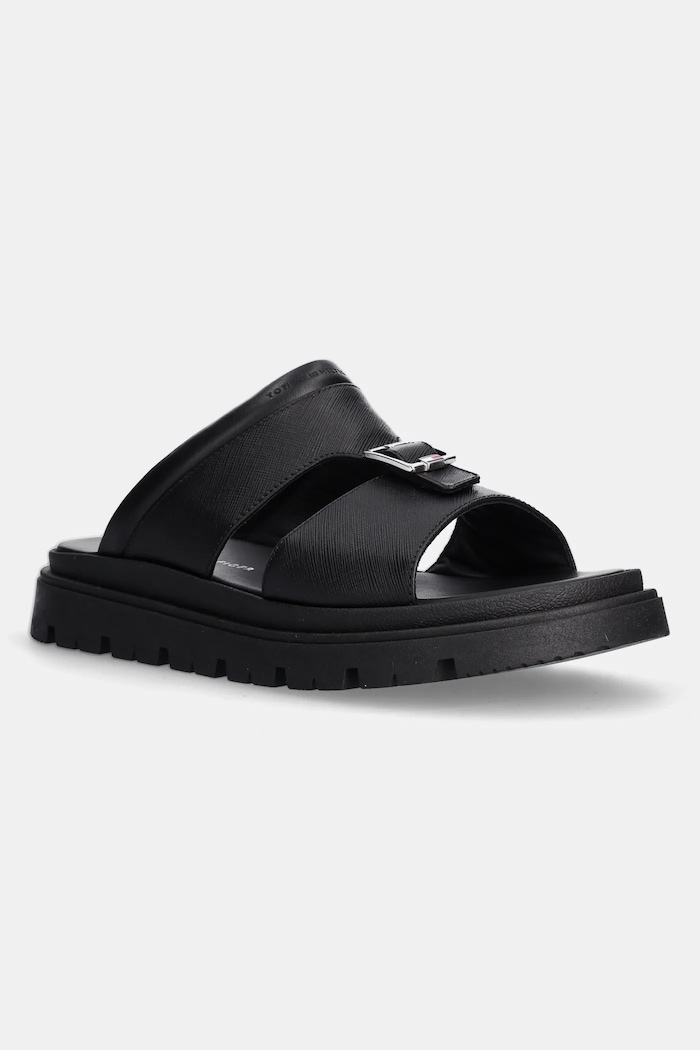 Kožené pantofle Tommy Hilfiger černá T4B2.33948