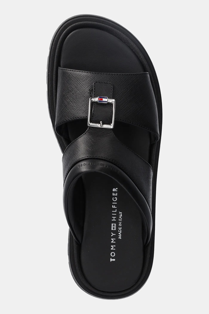 Kožené pantofle Tommy Hilfiger černá T4B2.33948