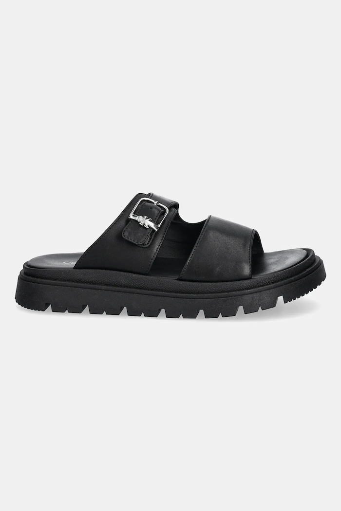 Detské kožené šľapky Calvin Klein Jeans V4B2.83055 čierna SS25