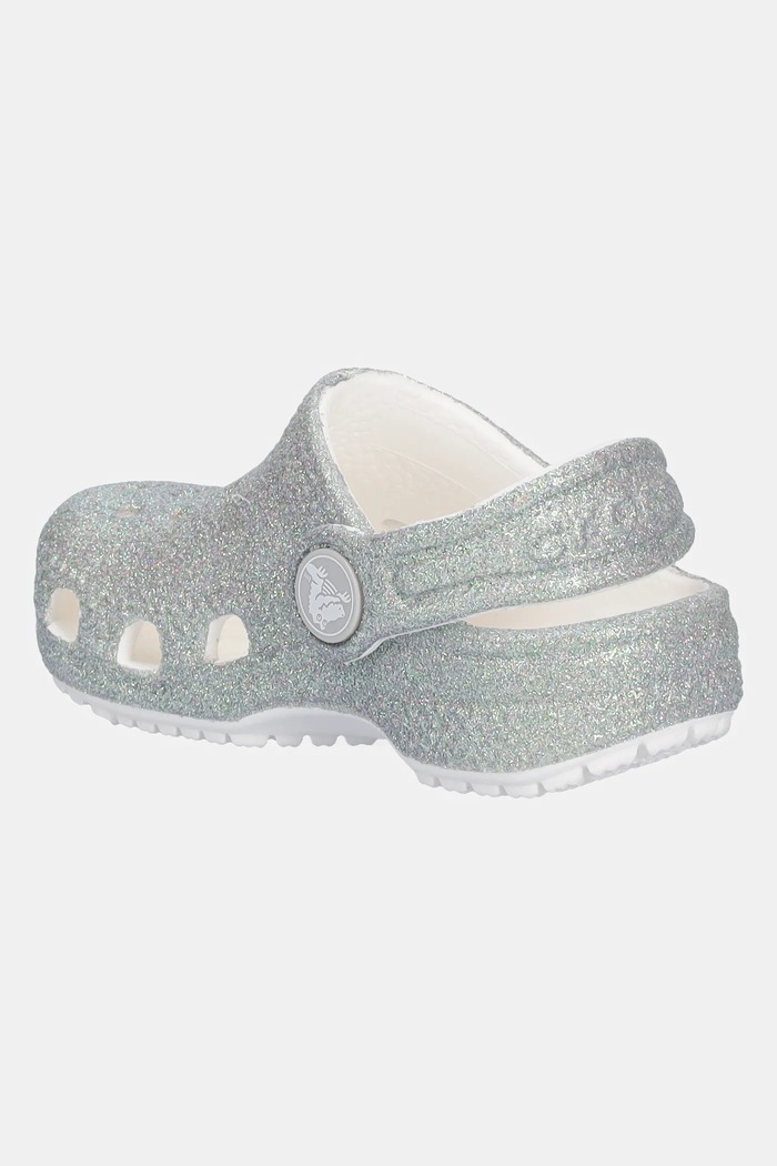 Κοριτσίστικα Παντόφλες Crocs CLASSIC IRIDESCENT GLITTER CLOG KIDS 210985.CROCS.CLASSIC.IR ασημί
