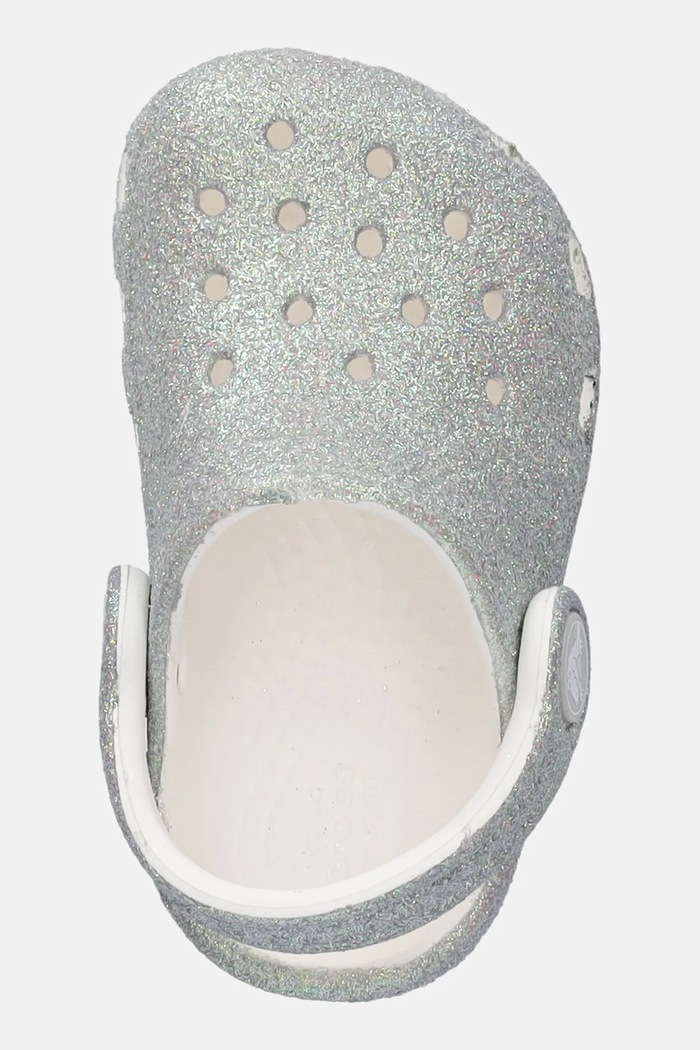 Παντόφλες Crocs CLASSIC IRIDESCENT GLITTER CLOG KIDS ασημί 210985.CROCS.CLASSIC.IR