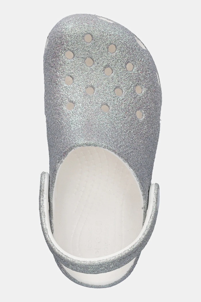 Pantofle Crocs CLASSIC IRIDESCENT GLITTER CLOG KIDS stříbrná 210986.CROCS.CLASSIC.IR