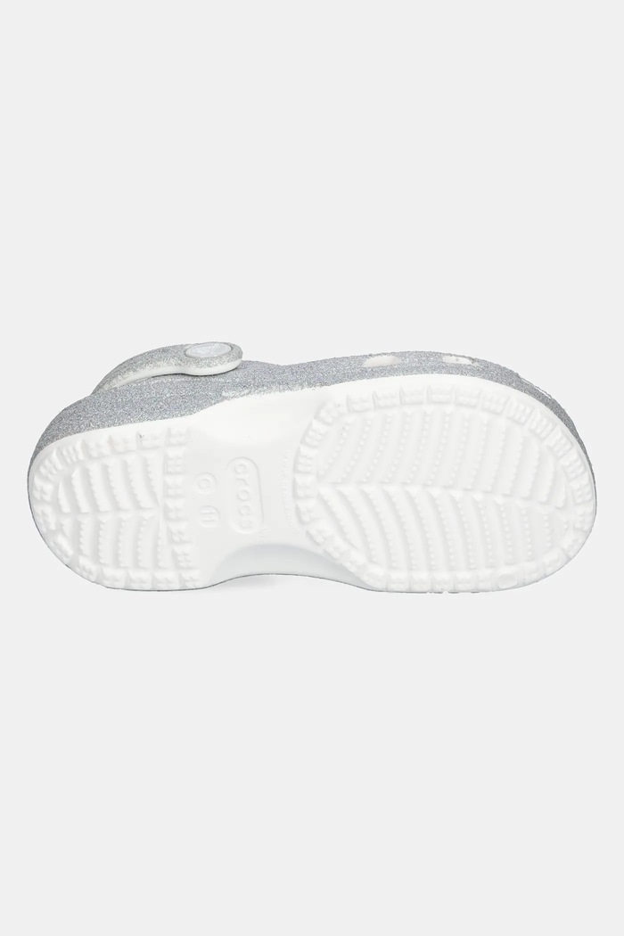 Pantofle Crocs CLASSIC IRIDESCENT GLITTER CLOG KIDS 210986.CROCS.CLASSIC.IR stříbrná