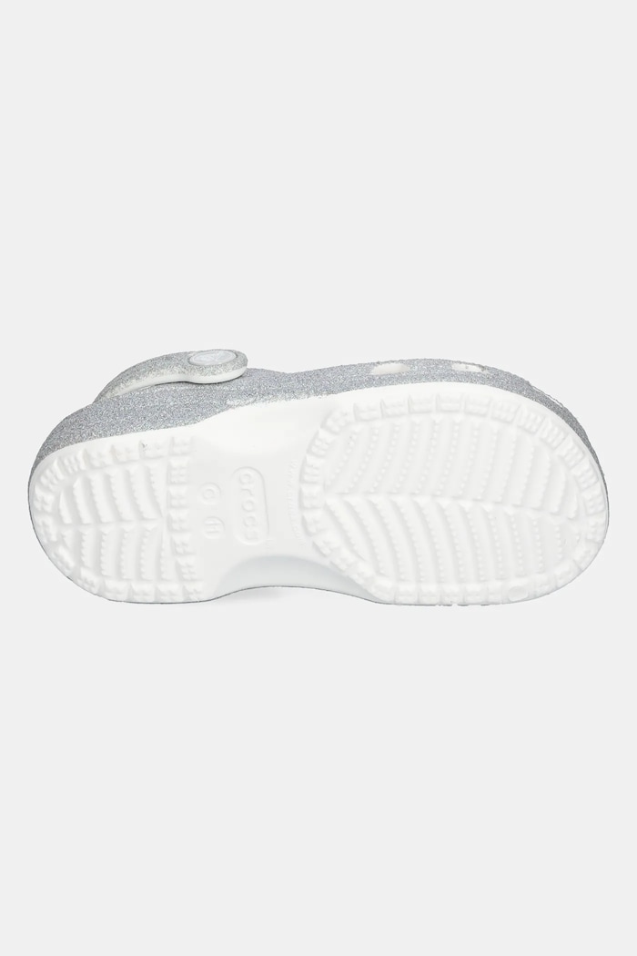 Pantofle Crocs CLASSIC IRIDESCENT GLITTER CLOG KIDS 210986.CROCS.CLASSIC.IR stříbrná