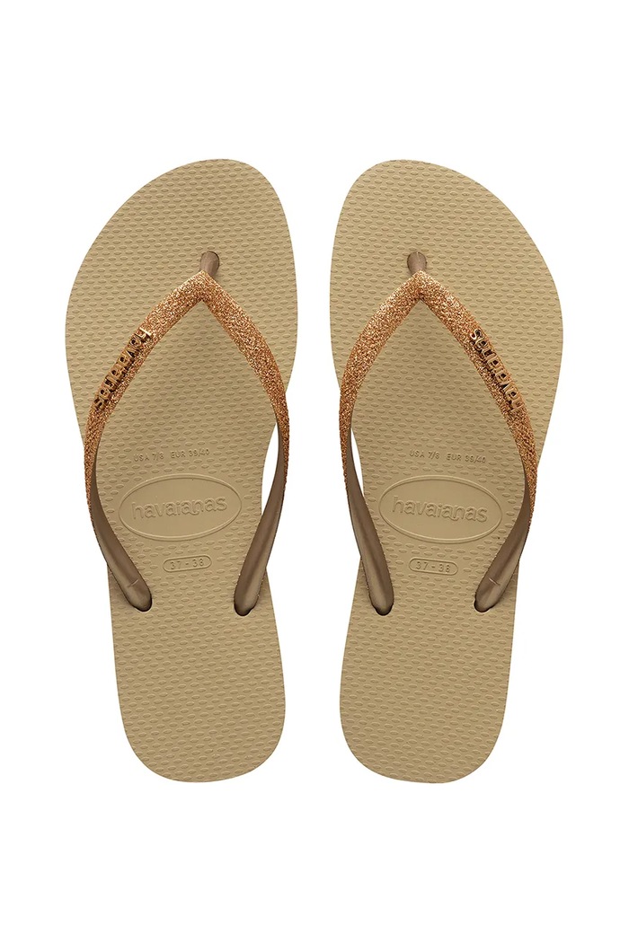 Havaianas japonki dziecięce SLIM GLITTER II beżowy 4146975