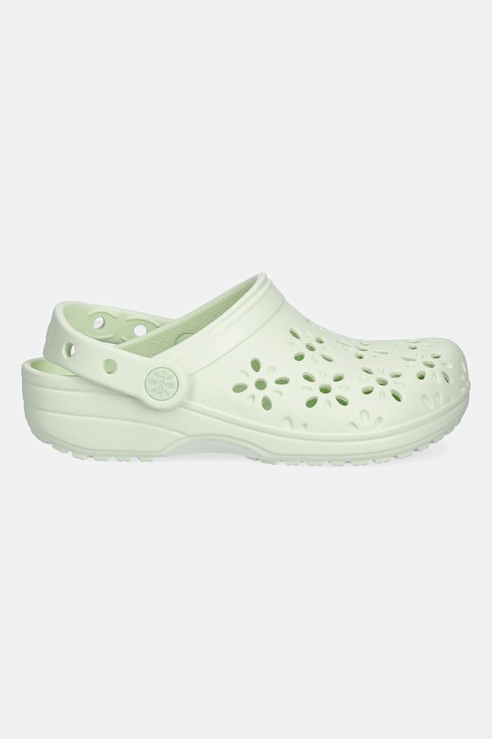 Crocs klapki CLASSIC FLORAL CUT OUT CLOG KIDS 210943.CROCS.CLASSIC.FL zielony SS26