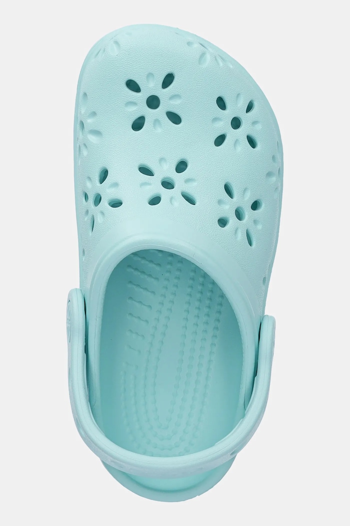 Crocs papuci CLASSIC FLORAL CUT OUT CLOG KIDS turcoaz 210944.CROCS.CLASSIC.FL