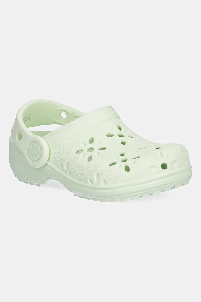 Šľapky Crocs CLASSIC FLORAL CUT OUT CLOG KIDS zelená 210944.CROCS.CLASSIC.FL
