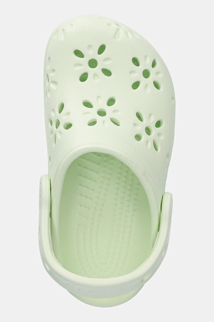 Šľapky Crocs CLASSIC FLORAL CUT OUT CLOG KIDS zelená 210944.CROCS.CLASSIC.FL