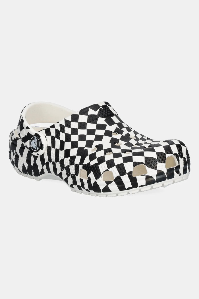Crocs ciabatte slide CLASSIC WARPED CHECKER CLOG KIDS nero 210990.CROCS.CLASSIC.WA