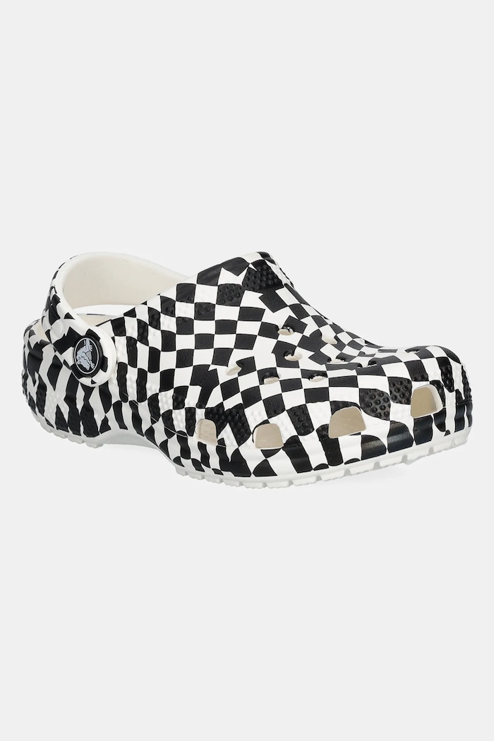 Crocs ciabatte slide CLASSIC WARPED CHECKER CLOG KIDS nero 210990.CROCS.CLASSIC.WA