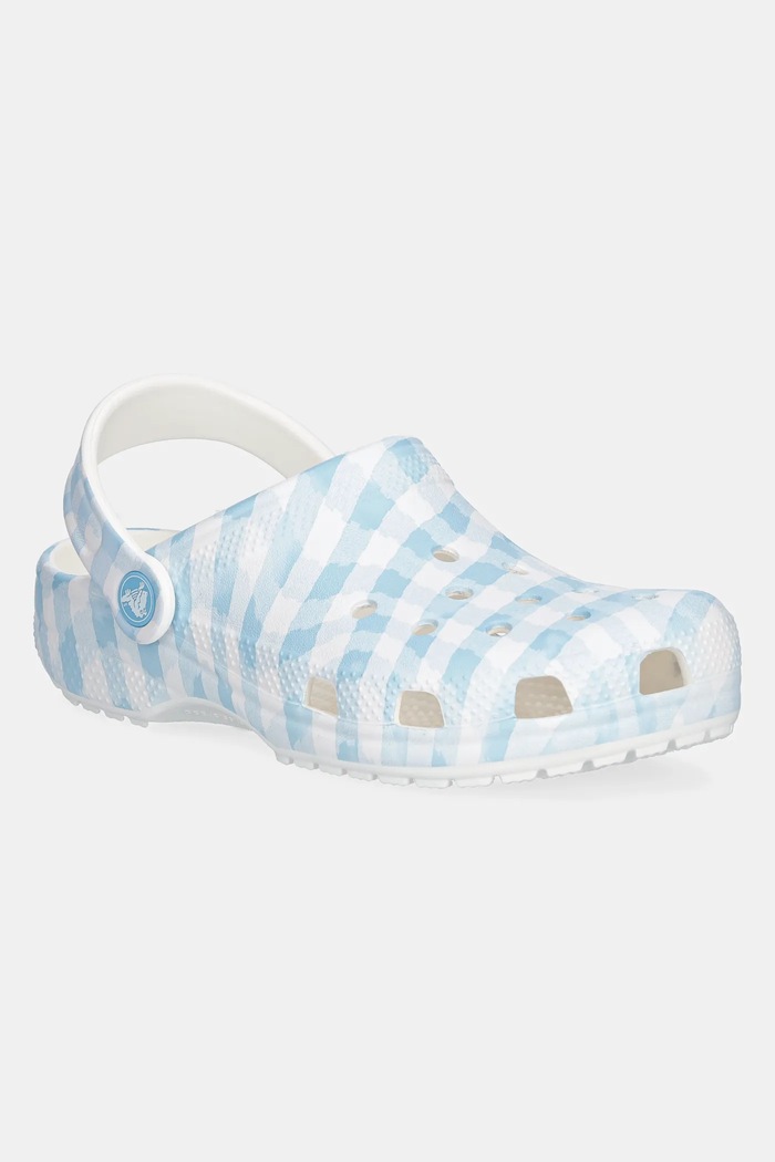 Παντόφλες Crocs CLASSIC GINGHAM CLOG KIDS μπλε 210988.CROCS.CLASSIC.GI