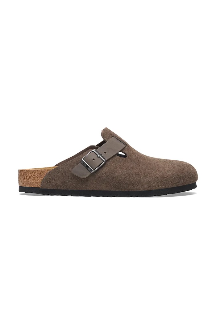 Замшевые шлепанцы Birkenstock Boston 1029210 зелёный SS26