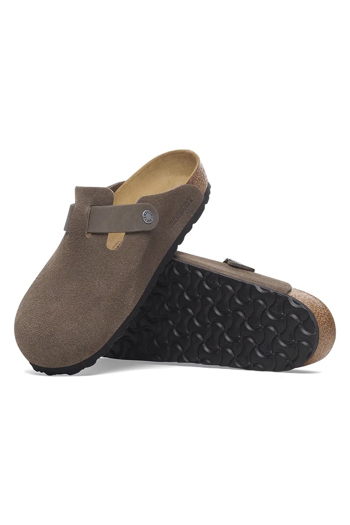 Παντόφλες σουέτ Birkenstock Boston πράσινο 1029210