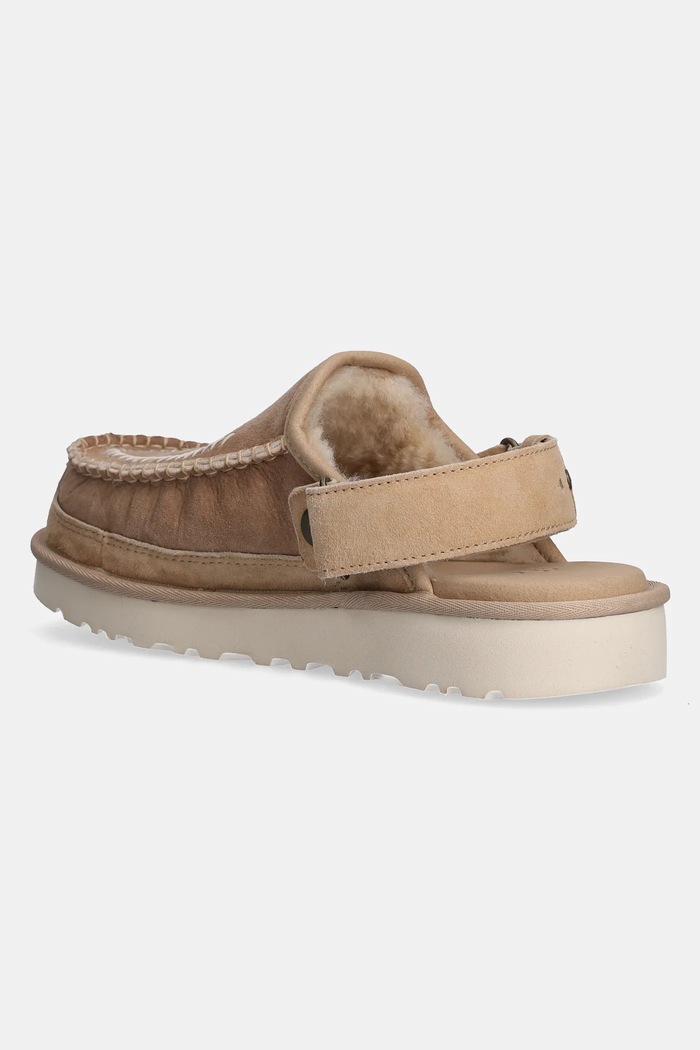 Obuwie UGG klapki zamszowe Goldencoast Clog Regenerate 1169491.SAN beżowy