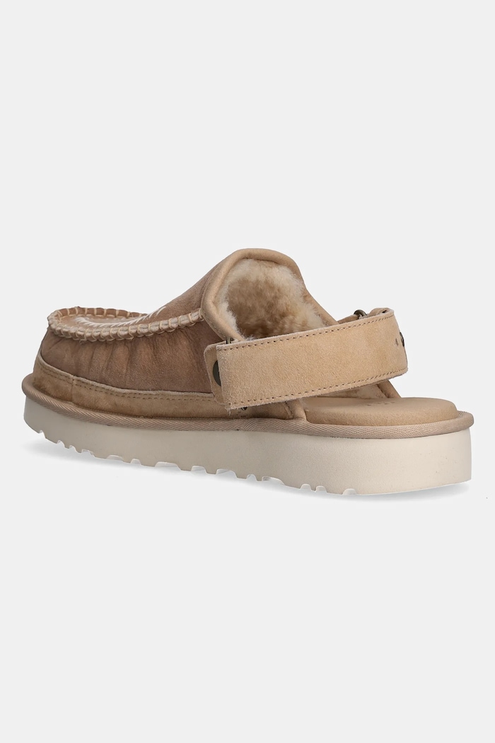 Obuwie UGG klapki zamszowe Goldencoast Clog Regenerate 1169491.SAN beżowy