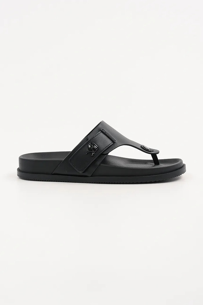 Karl Lagerfeld bőr flip-flop KADEN fekete KL72105.000