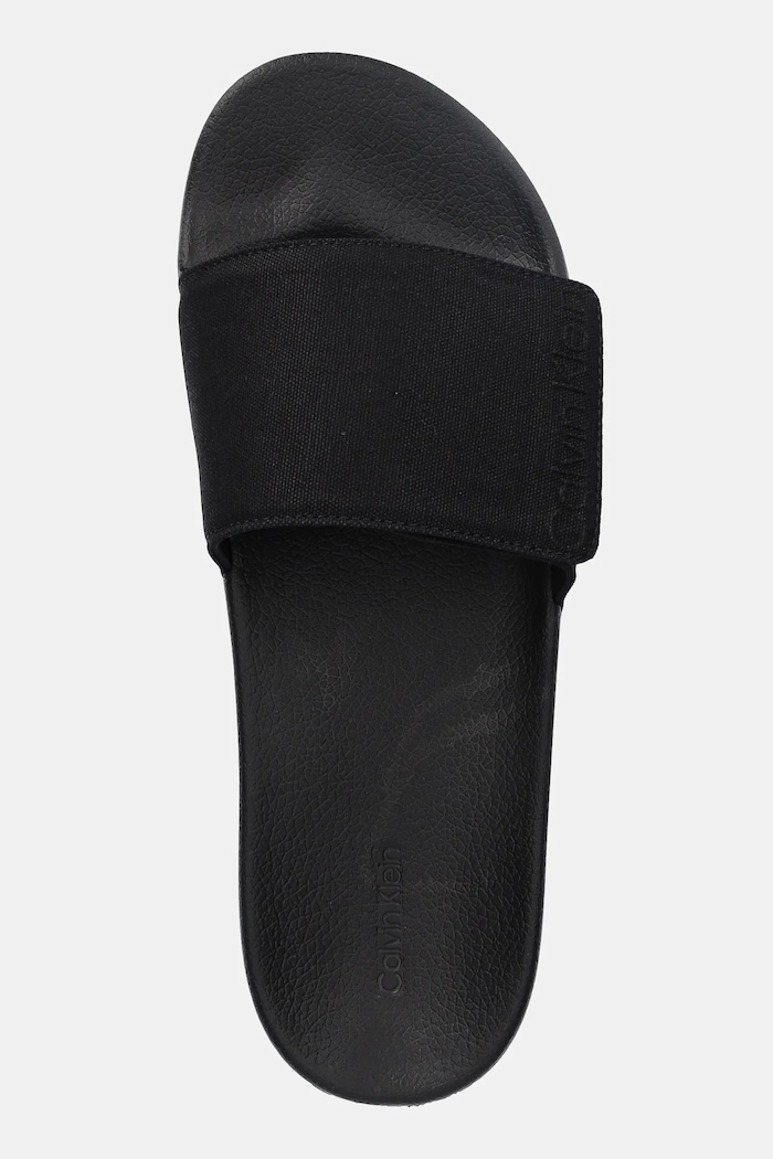 Šľapky Calvin Klein ADJ POOL SLIDE CANVAS LOGO čierna HM0HM01749