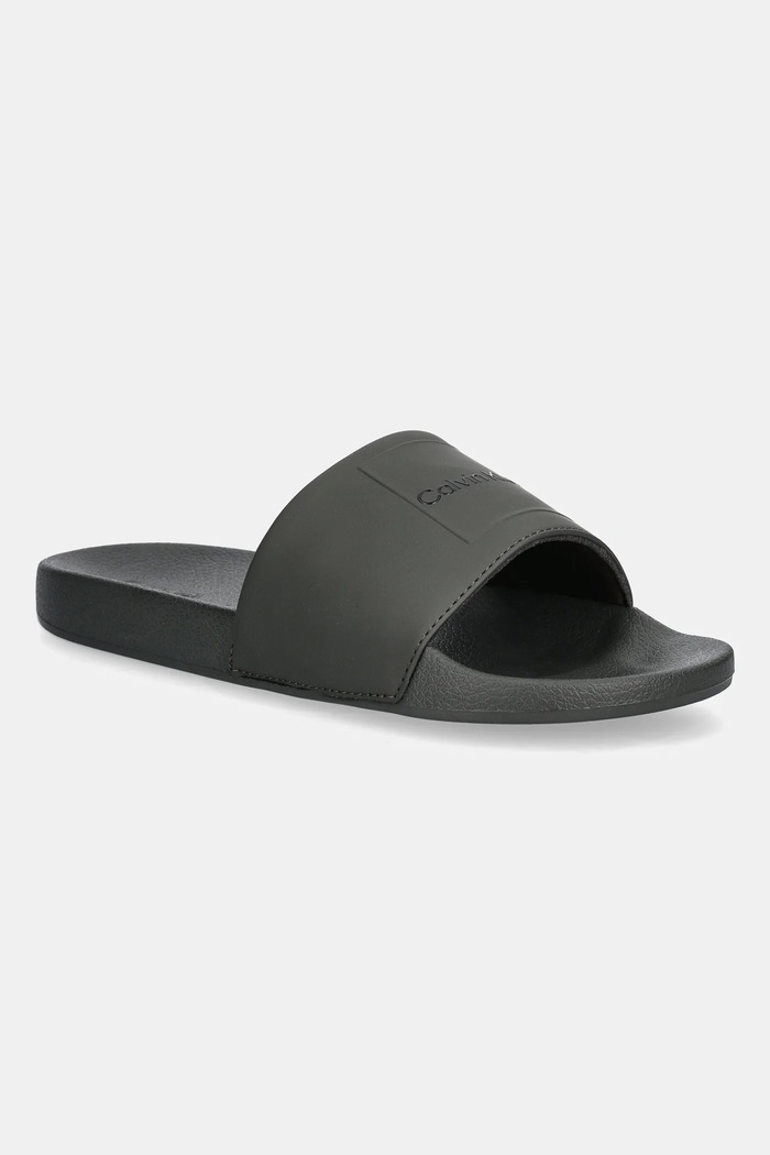 Calvin Klein klapki POOL SLIDE W/ CK SQUARE syntetyczny zielony HM0HM01754
