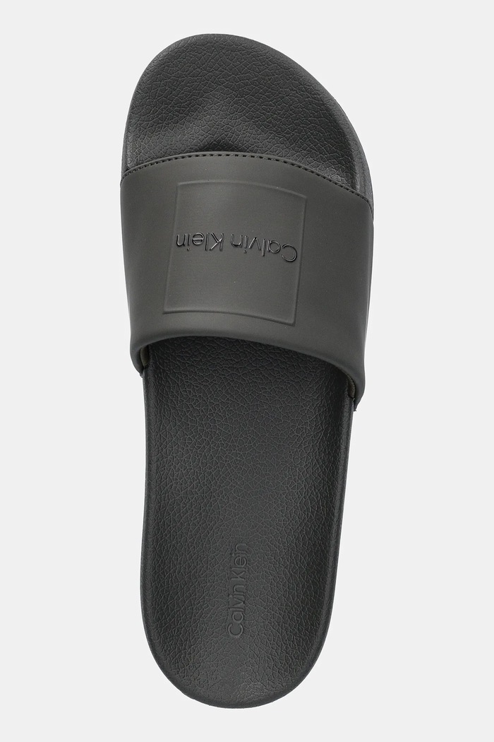 Calvin Klein klapki POOL SLIDE W/ CK SQUARE zielony HM0HM01754