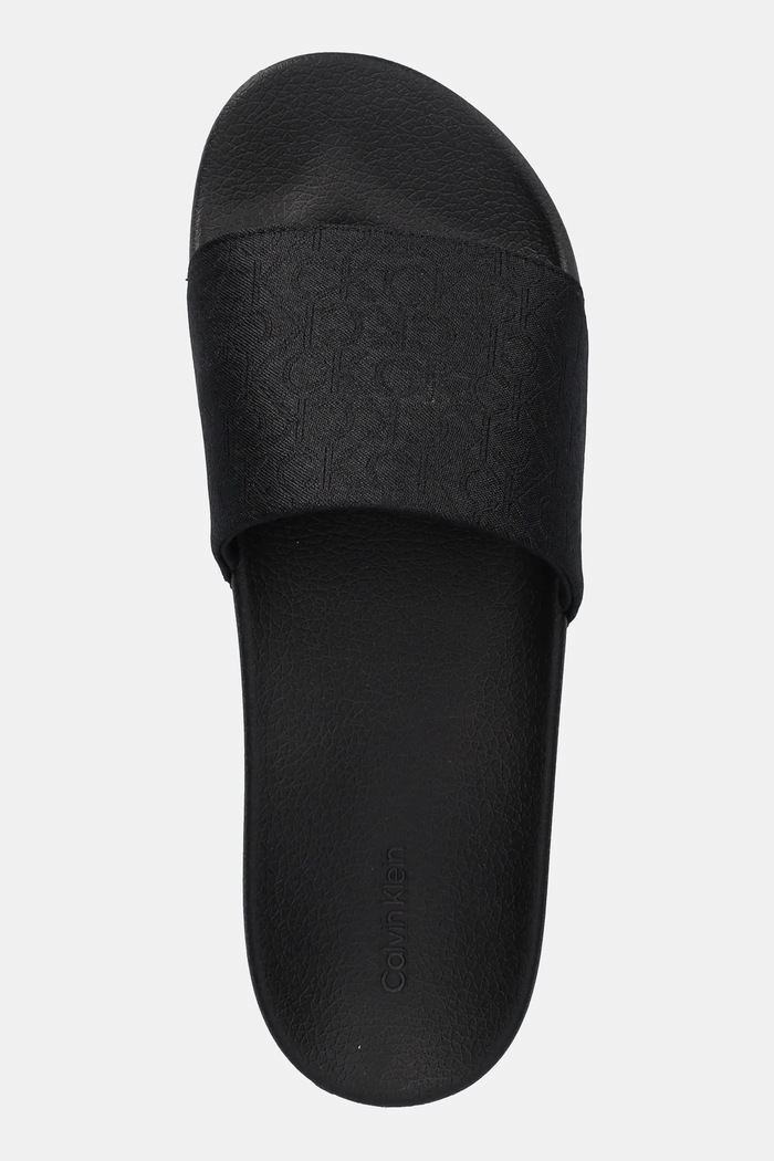 Šľapky Calvin Klein POOL SLIDE JAQ MONO čierna HM0HM01762
