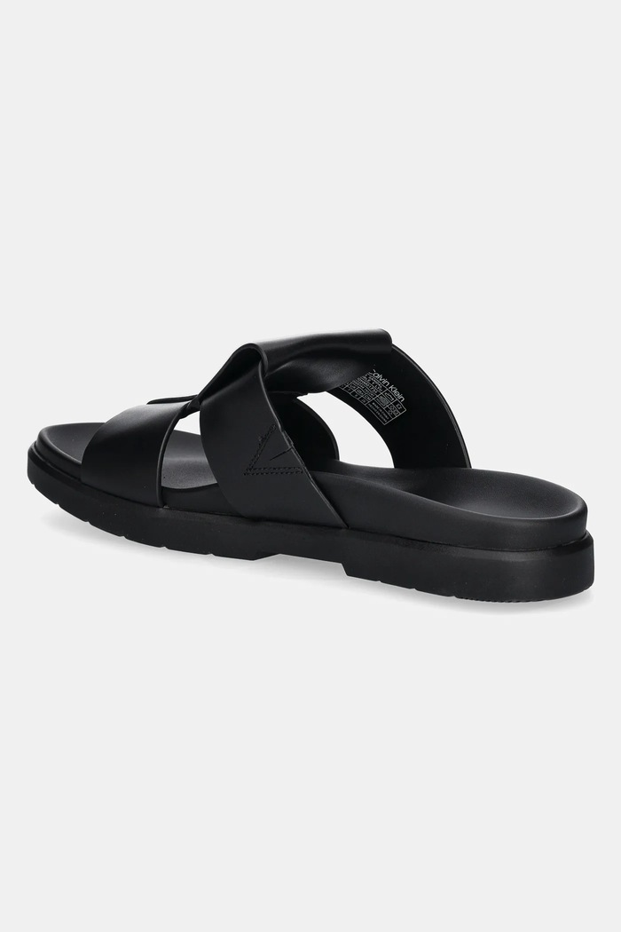 Boty Pantofle Calvin Klein LUG SANDAL DOUBLE T LTH HM0HM01734 černá