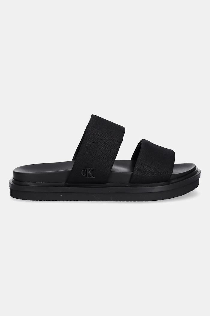 Pantofle Calvin Klein Jeans FLAT MOLDED DBL BAR SANDAL CV YM0YM01222 černá SS25